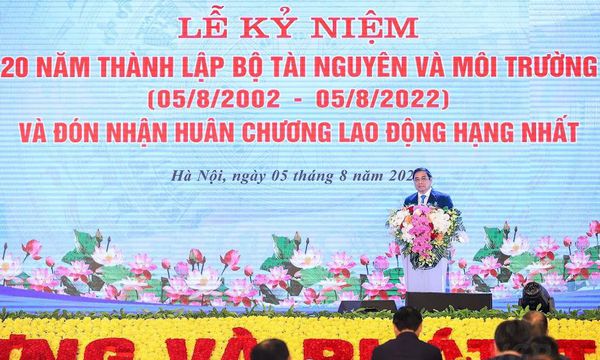 Bài phát biểu của Thủ tướng Chính phủ Phạm Minh Chính tại Lễ kỷ niệm 20 năm thành lập Bộ Tài nguyên và Môi trường