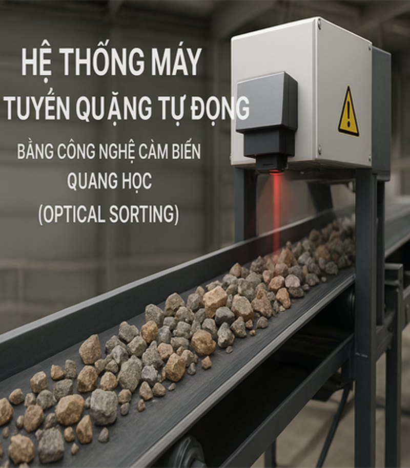 Hệ thống máy tuyển quặng tự động bằng công nghệ cảm biến quang học (Optical Sorting)